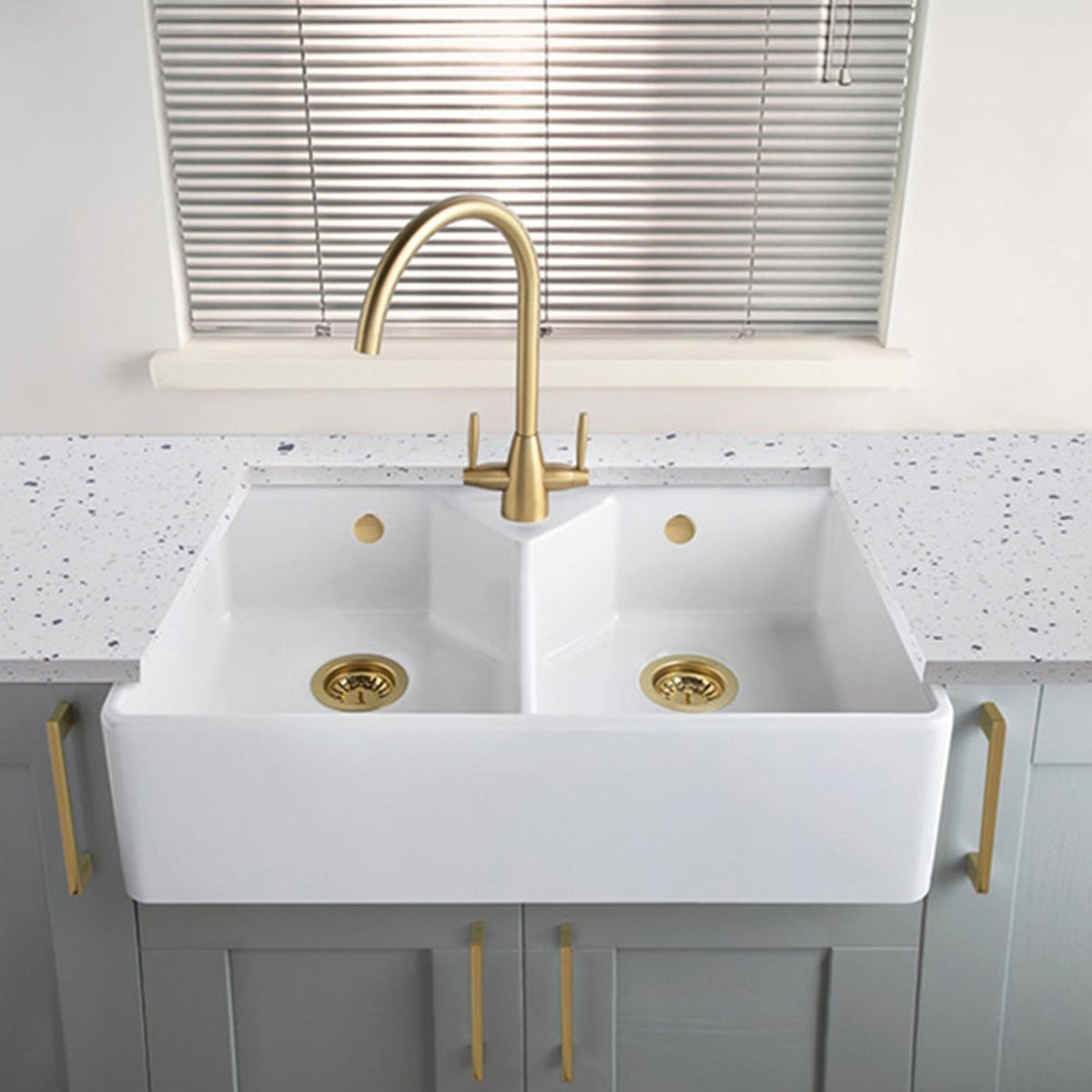 Astini Sopra Twin Lever Kitchen Mixer Tap with Sleek Modern Design