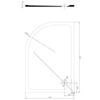 Astini White Offset Quad Low Profile Shower Tray LH 1200x900mm