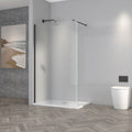 Astini TI8 Fluted Black 900x1950x8mm Wetroom Panel
