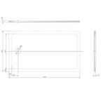 Astini White Rectangular Low Profile Shower Tray 1400x800mm