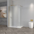 Astini TI8 Fluted Brushed Brass 900x1950x8mm Wetroom Panel