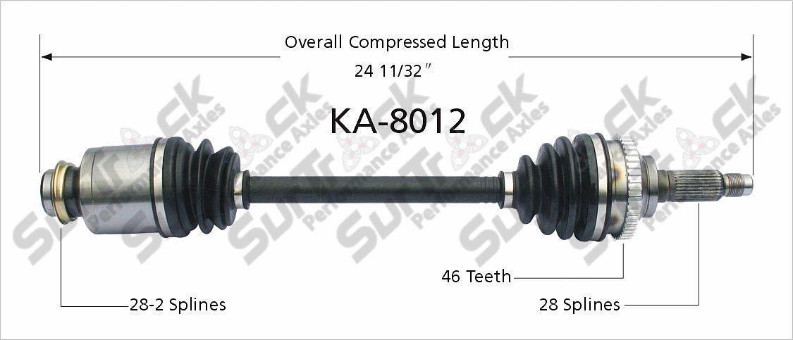 SurTrack KA-8012 CV Axle Shaft - , Front Right Fits For 01-04 Spectra 1.8L