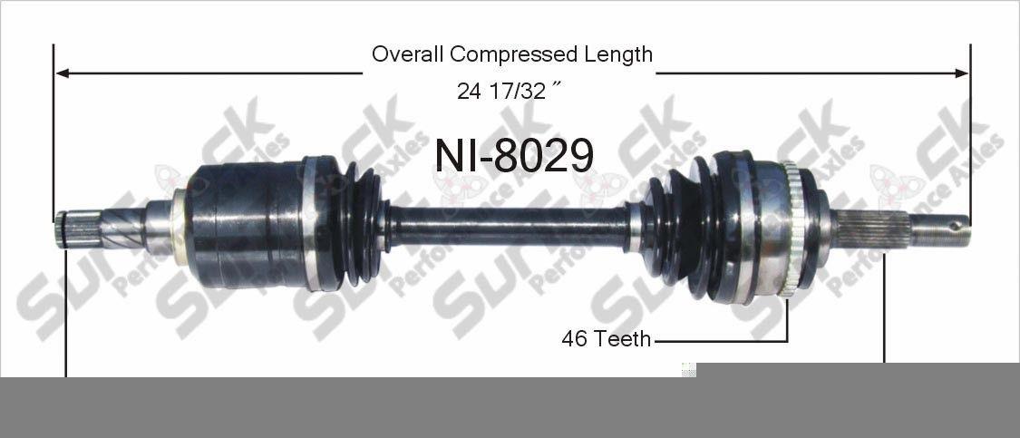 CV Axle Shaft- Front Left SurTrack NI-8029 85-94 Maxima D/S With Automatic