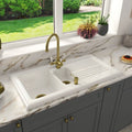 Astini Lago 150 1.5 Bowl Fireclay Ceramic Kitchen Sink with Waste & Overflow