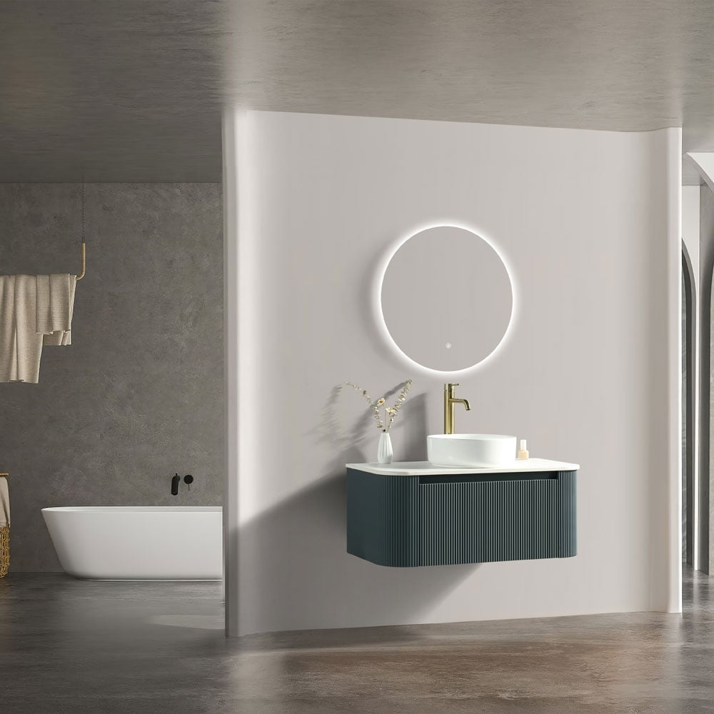 Astini Flauto 870 Curved Corner Wall Hung Vanity Unit & Sintered Stone Counter Top