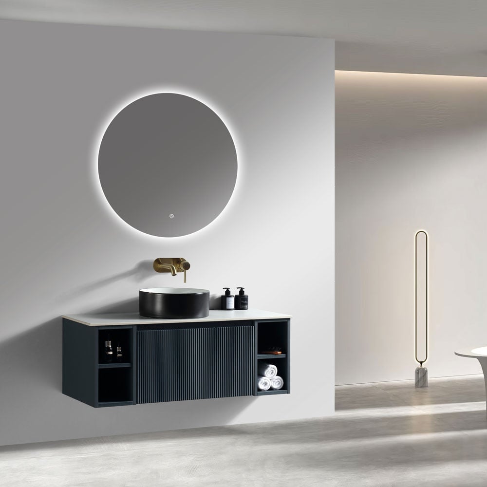 Astini Flauto 1000mm Wall Hung 2 Side Storage Vanity Unit With Counter Top