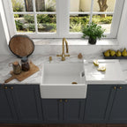 Astini Belfast 100 1.0 Bowl White Ceramic Kitchen Sink with Strainer Waste