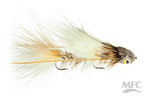 Galloup's Mini Dungeon #6 fishing lure with detailed natural-colored feathers and a realistic eye, designed for effective fly fishing and musky tackle.