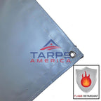 18 oz Heavy Duty Gray Coated Vinyl Fire Retardant Tarp by AtlasShield®