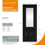 JB Kind Burghley Black Laminate Glazed Internal Door - All Sizes