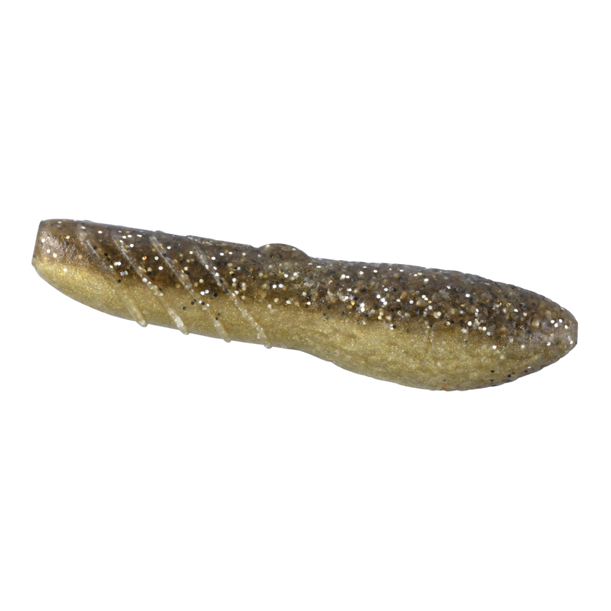 Deps Cover Scat soft plastic creature bait in a brown and gold glitter finish for bass fishing tackle and lure presentations