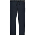 Simms Wanaka Pants - Men's in dark navy blue with a straight-leg fit, elastic waistband with drawstring, and front pockets, designed for comfort and outdoor fishing activities.