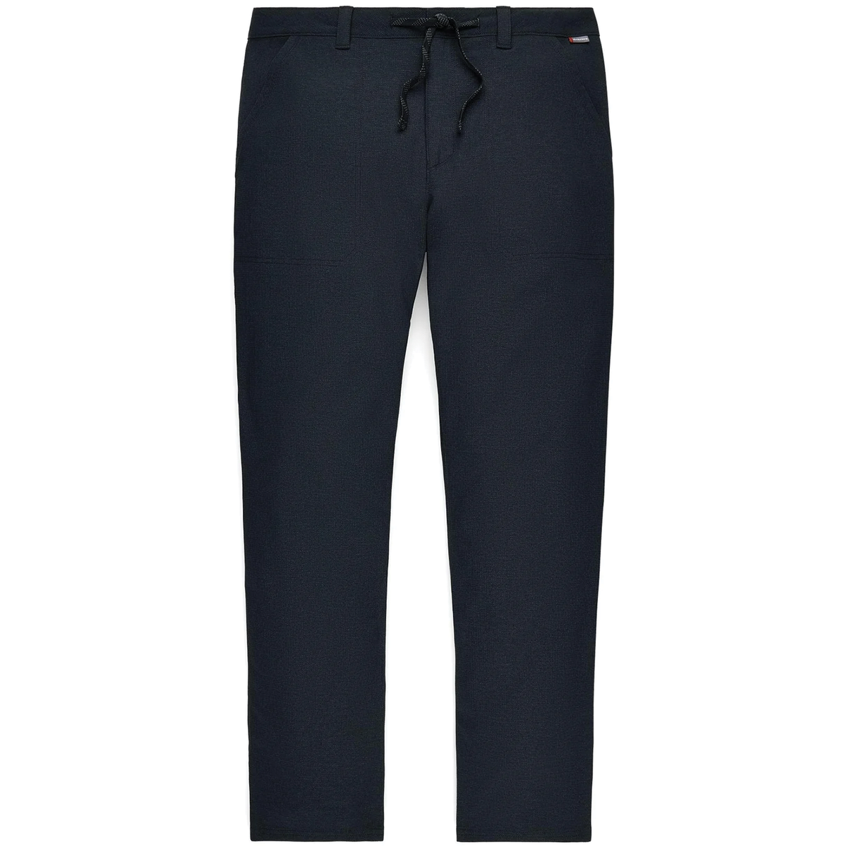 Simms Wanaka Pants - Men's in dark navy blue with a straight-leg fit, elastic waistband with drawstring, and front pockets, designed for comfort and outdoor fishing activities.