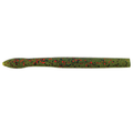 X-Zone Neko Ned Zone soft fishing lure in olive green with red and black speckles, designed for freshwater fishing tackle and musky targeting.