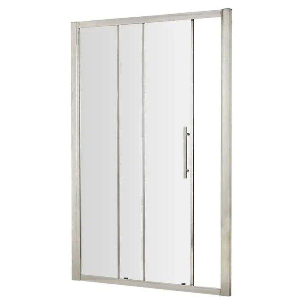 Oasis 8mm Glass Recessed Sliding Shower Door - Chrome