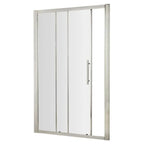 Oasis 8mm Glass Recessed Sliding Shower Door - Chrome