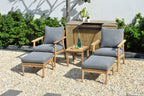 Teak Outdoor Conversation Set with Cushions – 4 or 5-Piece | Eve
