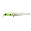 Madotachi Hanitas SF Minnow fishing lure with a translucent body and green head, designed for realistic movement to attract fish in various water conditions.
