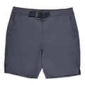 Simms Seamount Shorts - Men's in dark gray featuring a durable fabric, side pockets, and an adjustable integrated belt for comfortable wear during fishing activities.