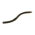 Galápagos Lashwave soft plastic fishing lure in brown with segmented, ribbed body designed to mimic a worm for effective fishing tackle use.