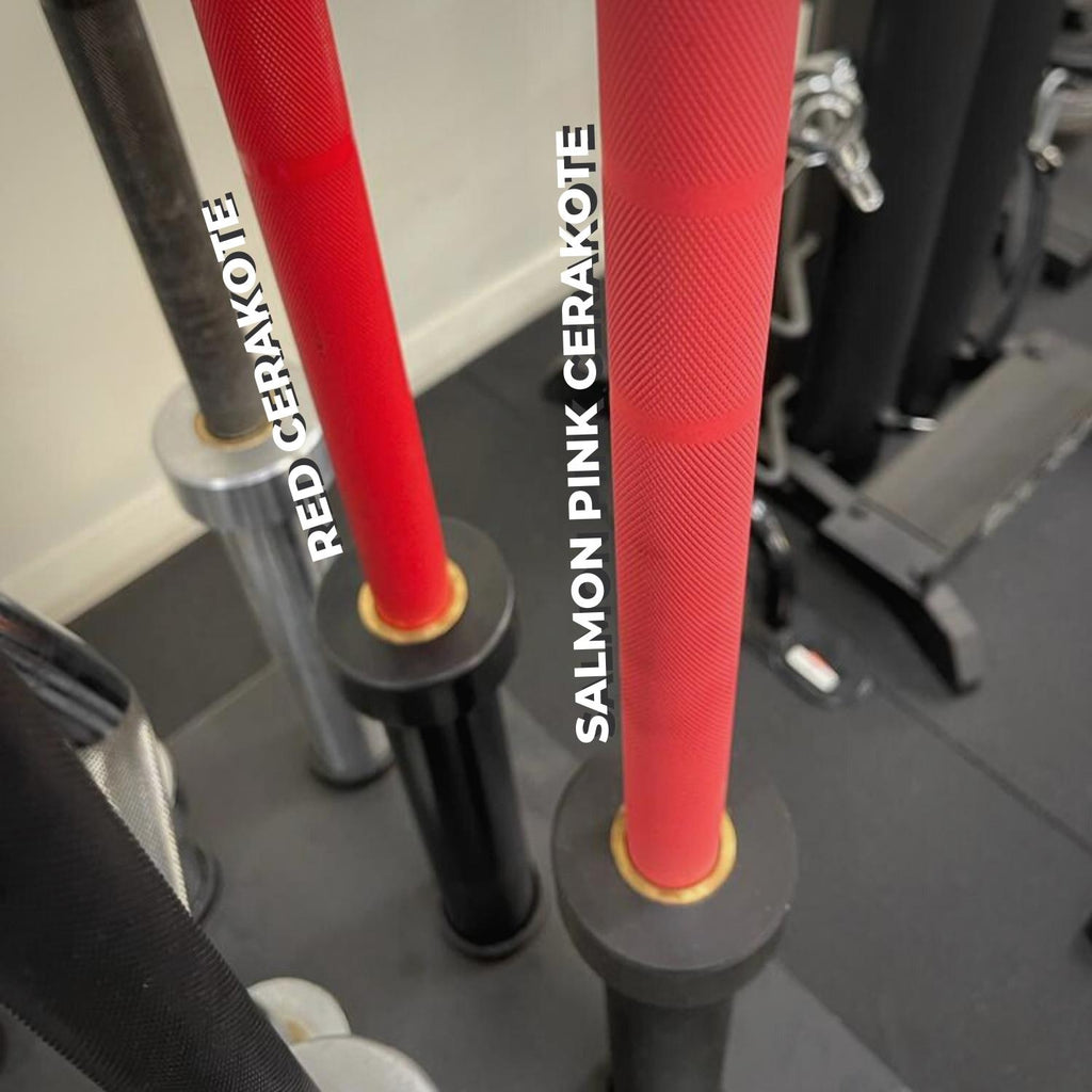 Muscle Motion 20kg Cerakote Red Olympic Barbell (1500LBS RATING)