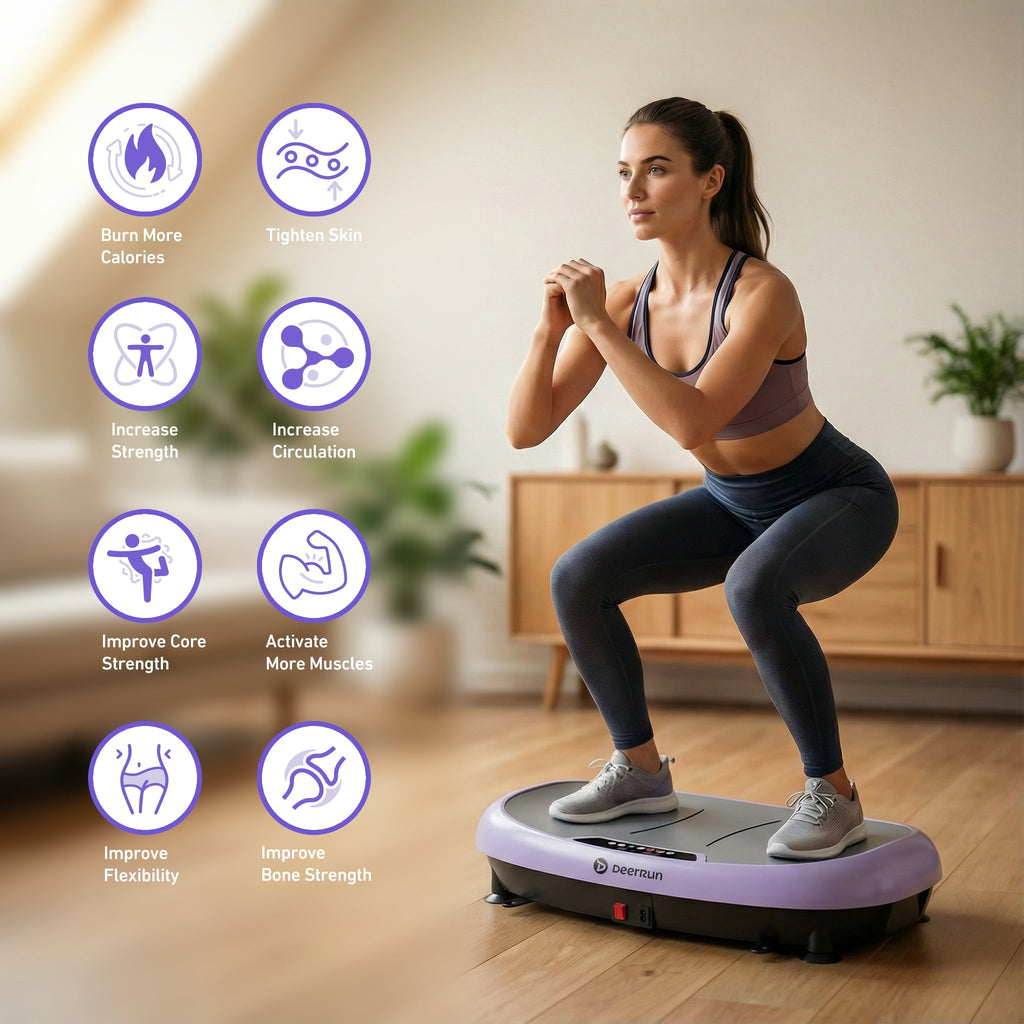 DeerRun® High-Power Full‑Body Vibration Plate Workout, 220lbs