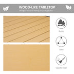 75" x 35" Outdoor Dining Table with Aluminum Frame & All-Weather Faux Wood Top, Natural