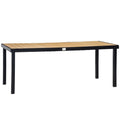 75" x 35" Outdoor Dining Table with Aluminum Frame & All-Weather Faux Wood Top, Natural