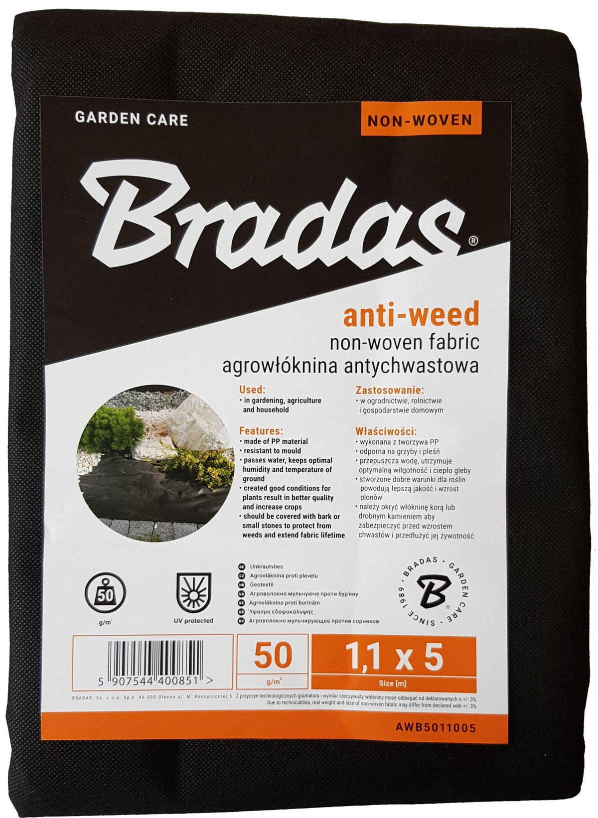 50g Non-Woven Weed Membrane 1.1m x 5m