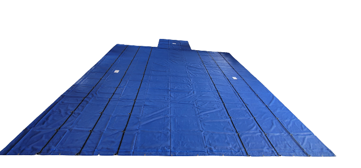 8' DROP X 8' WIDE X 27' LONG BLUE COLOR 14OZ.