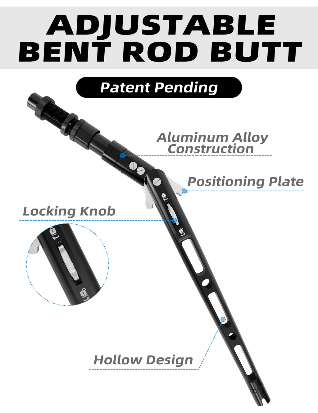 Bluewing Adjustable Bent Rod Butt