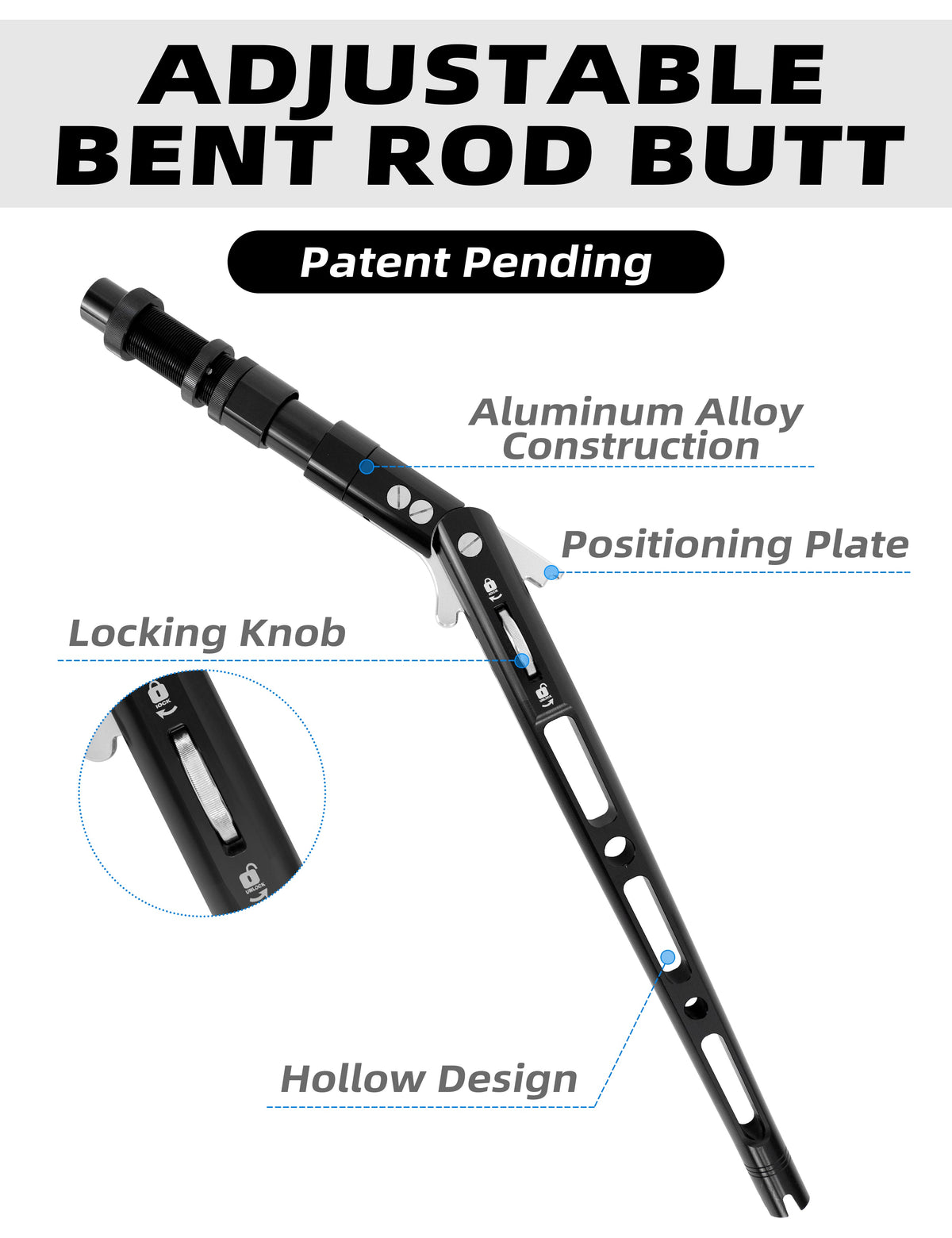 Bluewing Adjustable Bent Rod Butt