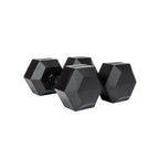 20kg Black Hex Dumbbell Pair