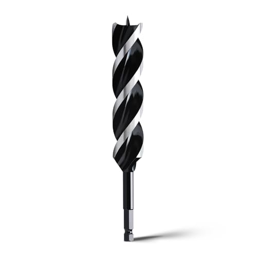 1-1/5" x 12" Auger Drill Bit for Soft and Hard Wood,Hex Shank - size: 1-1/5", style: 12"
