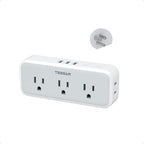 TESSAN Multi Plug Outlet Splitter, Wall Surge Protector, 1875W, Grey - color: Gray, size: 5 Outlets (USB-A)