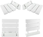 iBathUK Senda Folding Shower Seat Wall Mounted, Fold Up Shower Stool, Shower Chair Foldable Bathroom Stool for Elderly, White