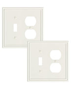 2-Pack Zinc Alloy Combo Toggle/Duplex Light Switch Cover Plate - color: Light Almond, size: 1 Toggle/1 Duplex 2PK