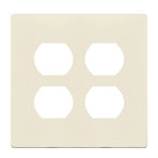 ENERLITES Screwless Double Duplex Outlet Covers Wall Plate, Light Almond - color: Light Almond, size: Screwless