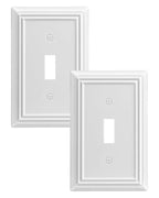 DEWENWILS Single Toggle Wall Plates, White Metal Light Switch Cover Plates - color: White, size: 1 Toggle 2PK