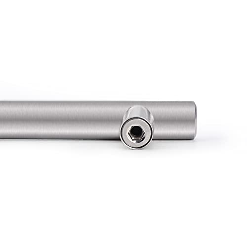 Probrico 30 Pack|2.5 inch Drawer Pulls Stainless Steel, Modern Cabinet pulls Brushed Nickel, Round T bar Handles Dresser Drawer knobs, Kitchen Cabinet Knobs Hardware, 4 inch Overall Length - color: Brushed Nickel, size: hole center 2-1/2"