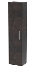 Hudson Reed Juno Wall Mounted Single Door Tall Unit, Modern Bathroom Storage Cabinet with D-Shape Handle in Metallic Slate, 350mm
