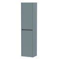 Nuie Havana Tall Wall Hung Unit 2-Door, Soft Close Handless Bathroom Storage Cabinet in Coastal Grey, 1433 x 350 x 255mm