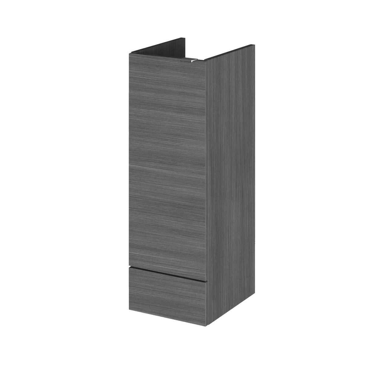 Hudson Reed Fusion Floor Standing Vanity Unit with 1 Soft Close Door Base Cabinet, Bathroom Sink Vanity in Anthracite Woodgrain, 300mm