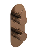 Nuie Arvan Twin Thermostatic Valve, Concealed Shower Valve with Precise Temperature Control, Brushed Bronze Finish