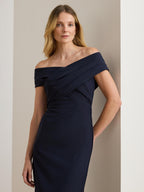Ralph Lauren Women's Irene Crepe Off Shoulder Dress - Lighthouse Navy Size 8