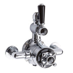 Old London Topaz Twin Exposed Shower Valve, Shower Valves for Btahroom Shower, Chrome & Black