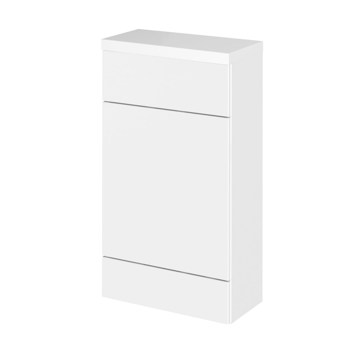 Hudson Reed Fusion Floor Standing WC Unit & Top Compact, Vanity Unit in Bathroom, Gloss White, 500mm