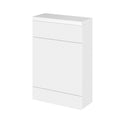 Hudson Reed Fusion Floor Standing WC Unit & Polymarble Top Compact, Stylish Single Vanity Unit, Gloss White, 600mm