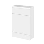 Hudson Reed Fusion Floor Standing WC Unit & Polymarble Top Compact, Stylish Single Vanity Unit, Gloss White, 600mm