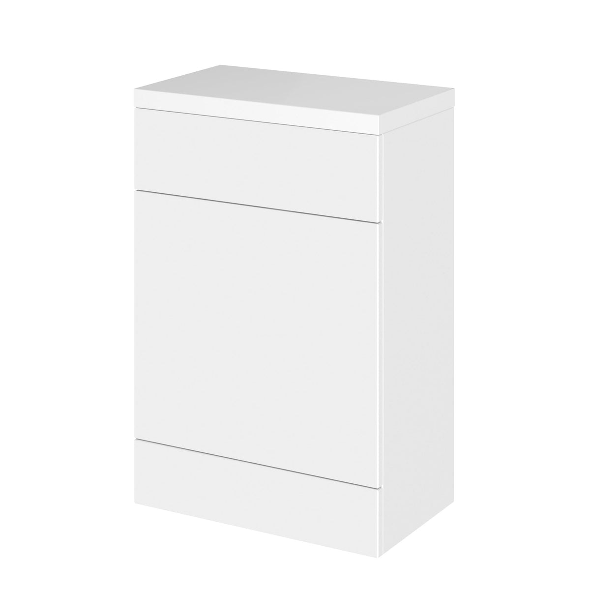 Hudson Reed Fusion Floor Standing WC Unit & Polymarble Top, Stylish Single Vanity Unit, Gloss White, 600mm